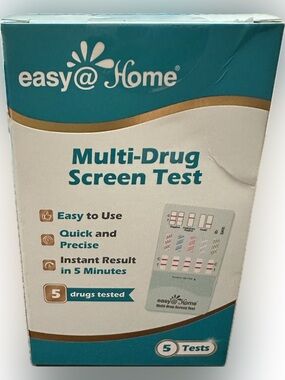 EASY@HOME MULTI DRUG SCREEN  TEST 5 TESTS SEALED HOME EASY QUICK INSTANT RESULTS